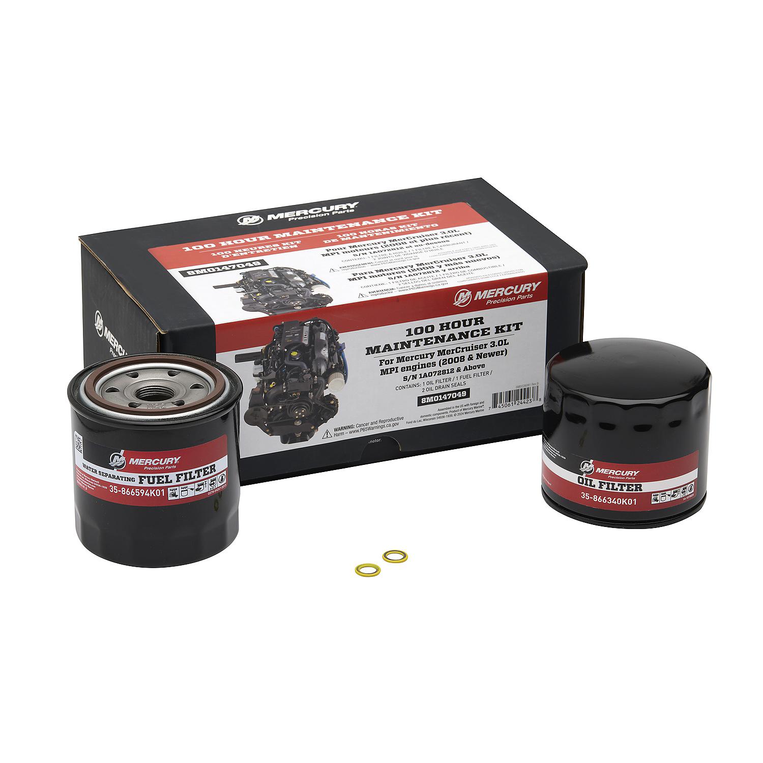 MerCruiser 3.0L MPI Sterndrive Engine 100 Hour Maintenance Kit - Image 2