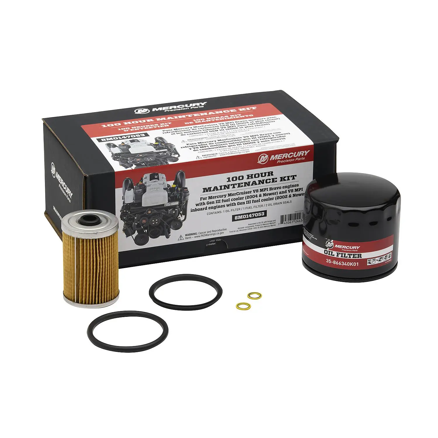 MerCruiser 5.0L, 5.7L, 6.2L, 8.1L and
8.2L V8 MPI Sterndrive and Inboard Engine 100 Hour Maintenance Kit - Image 2