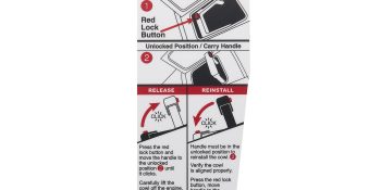 Mercury Latch Position Decal 8M0148533 for Mercury and Mercury Racing V6 and V8 Outboards