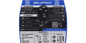 Mercury Maintenance Decal 8M0148537 for 4.6L V8 225-300hp SeaPro Outboards