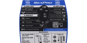 Mercury Maintenance Decal 8M0148537 for 4.6L V8 225-300hp SeaPro Outboards