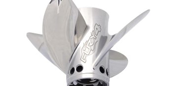 Mercury Fury 4 8M0151278 4-Blade Stainless Steel Propeller, 14.5″ Diameter x 23″ Pitch, Right-Hand Rotation