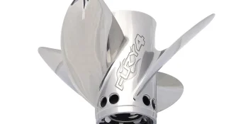 Mercury Fury 4 8M0151280 4-Blade Stainless Steel Propeller, 14.5″ Diameter x 25″ Pitch, Right-Hand Rotation