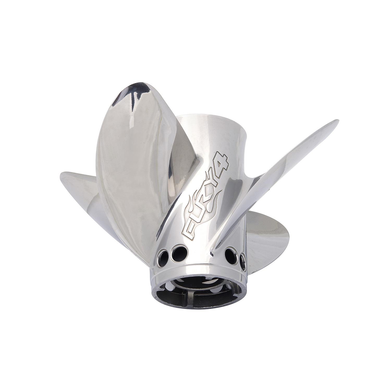 Mercury Fury 4 8M0151278 4-Blade Stainless Steel Propeller, 14.5″ Diameter x 23″ Pitch, Right-Hand Rotation