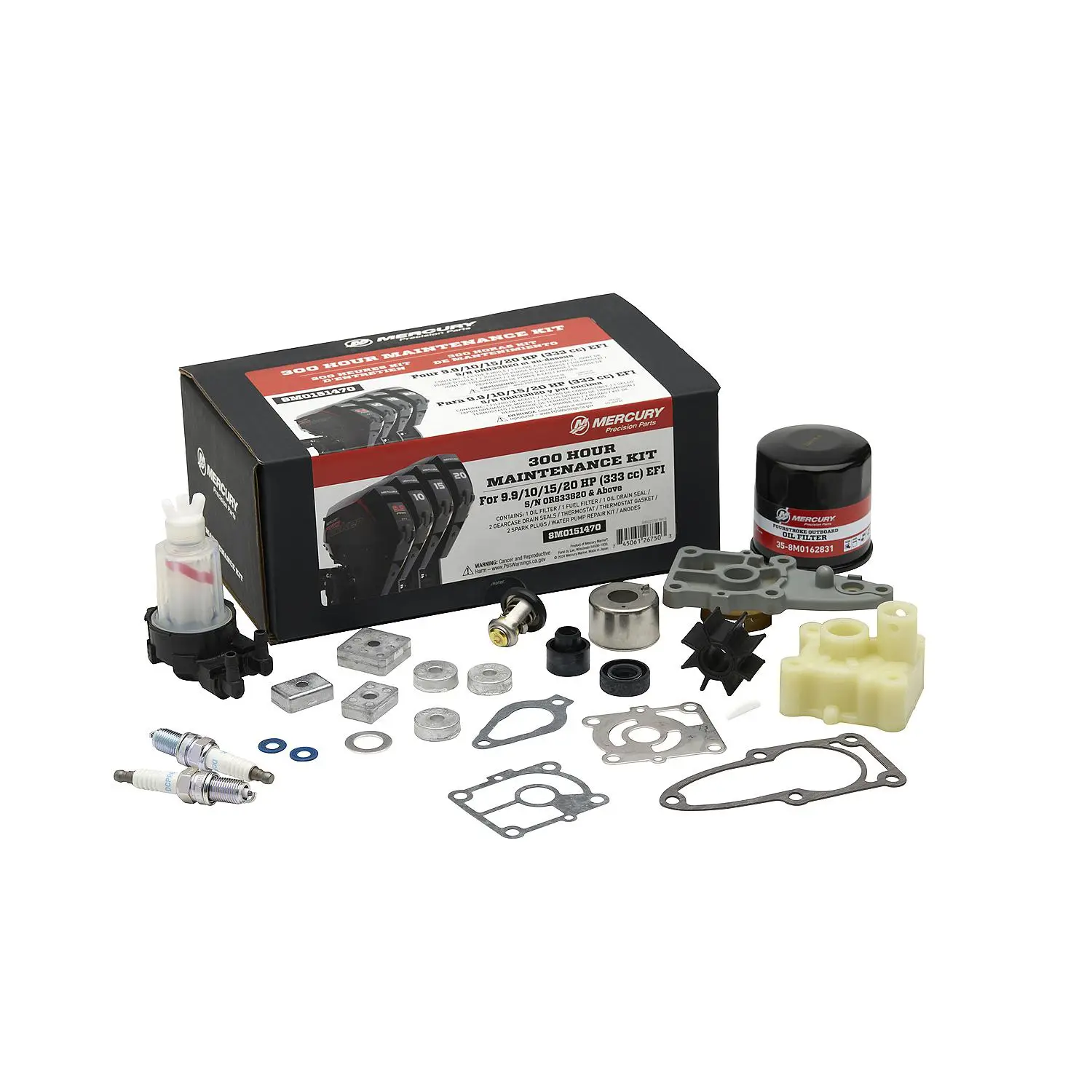 Mercury 9.9-20hp FourStroke EFI 300 Hour Maintenance Kit - Image 4