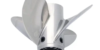 Mercury Trophy Plus 8M0151393 4-Blade Stainless Steel Propeller, 13.75″ Diameter x 24″ Pitch, Right-Hand Rotation