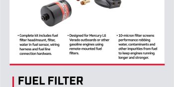 Mercury Water Separating and Sensing Fuel Filter Kit 8M0157707 for Select Mercury L6 Verado Outboards