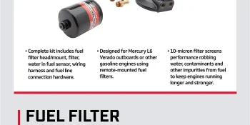 Mercury Water Separating and Sensing Fuel Filter Kit 8M0157707 for Select Mercury L6 Verado Outboards