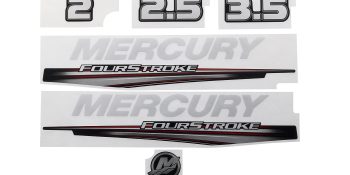 Mercury Decal Set 8M0161225 for Mercury 2-3.5hp Carbureted Outboards