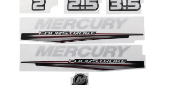 Mercury Decal Set 8M0161225 for Mercury 2-3.5hp Carbureted Outboards