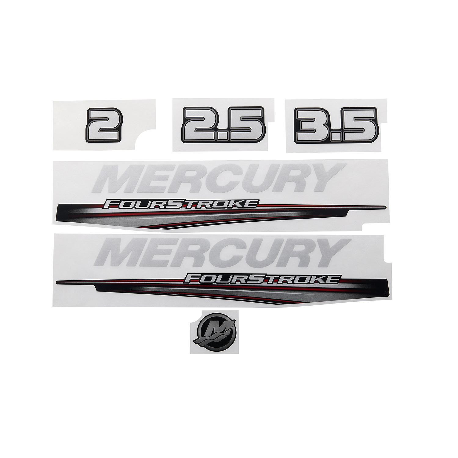 Mercury Decal Set 8M0161225 for Mercury 2-3.5hp Carbureted Outboards