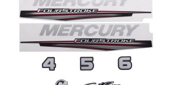 Mercury Decal Set 8M0161226 for Mercury 4-6hp Carbureted Outboards