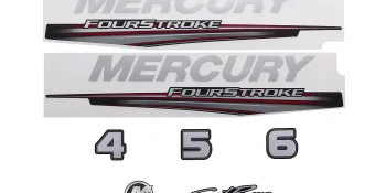 Mercury Decal Set 8M0161226 for Mercury 4-6hp Carbureted Outboards