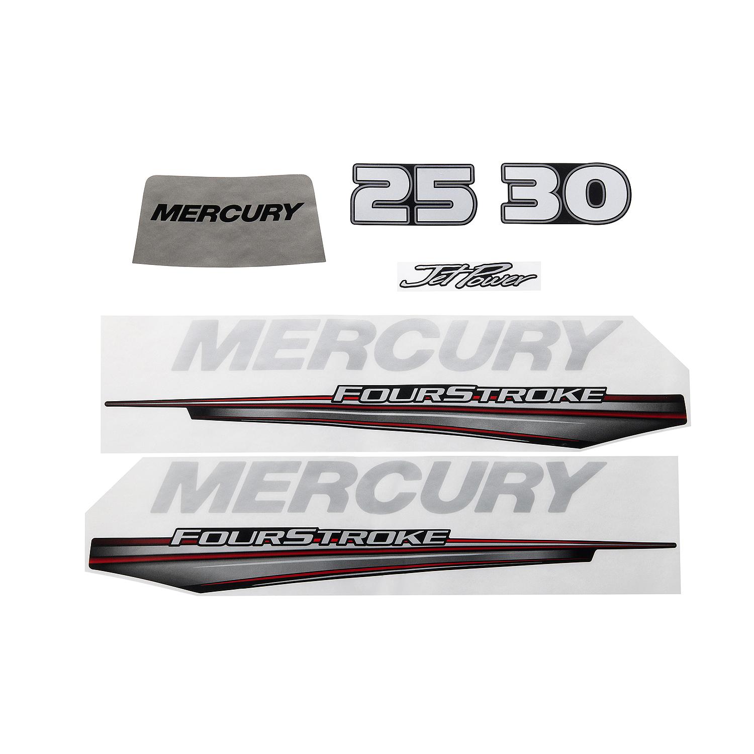 Mercury Decal Set 8M0161227 for Mercury 3-Cylinder EFI 25-30hp Outboards Including Jet 25hp