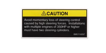 Mercury Caution Decal – Multiple Engines 8M0161427 for Mercury V10 and Select Mercury Racing V8 and V10 Outboards