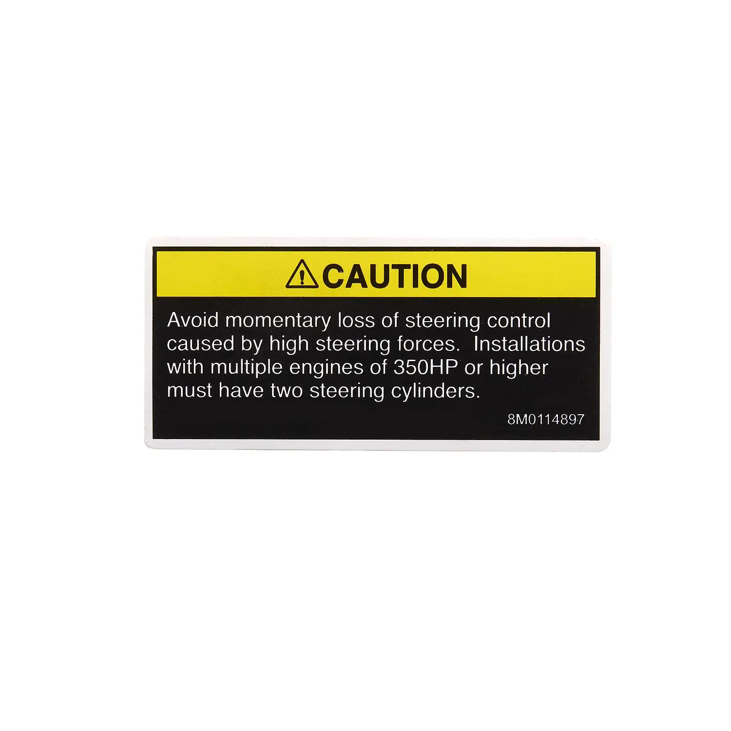 Mercury Caution Decal – Multiple Engines 8M0161427 for Mercury V10 and Select Mercury Racing V8 and V10 Outboards