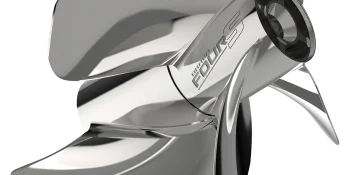 Mercury Bravo Four S 8M0167005 Front 4-Blade Stainless Steel Propeller, 22.5″ Pitch, Left-Hand Rotation