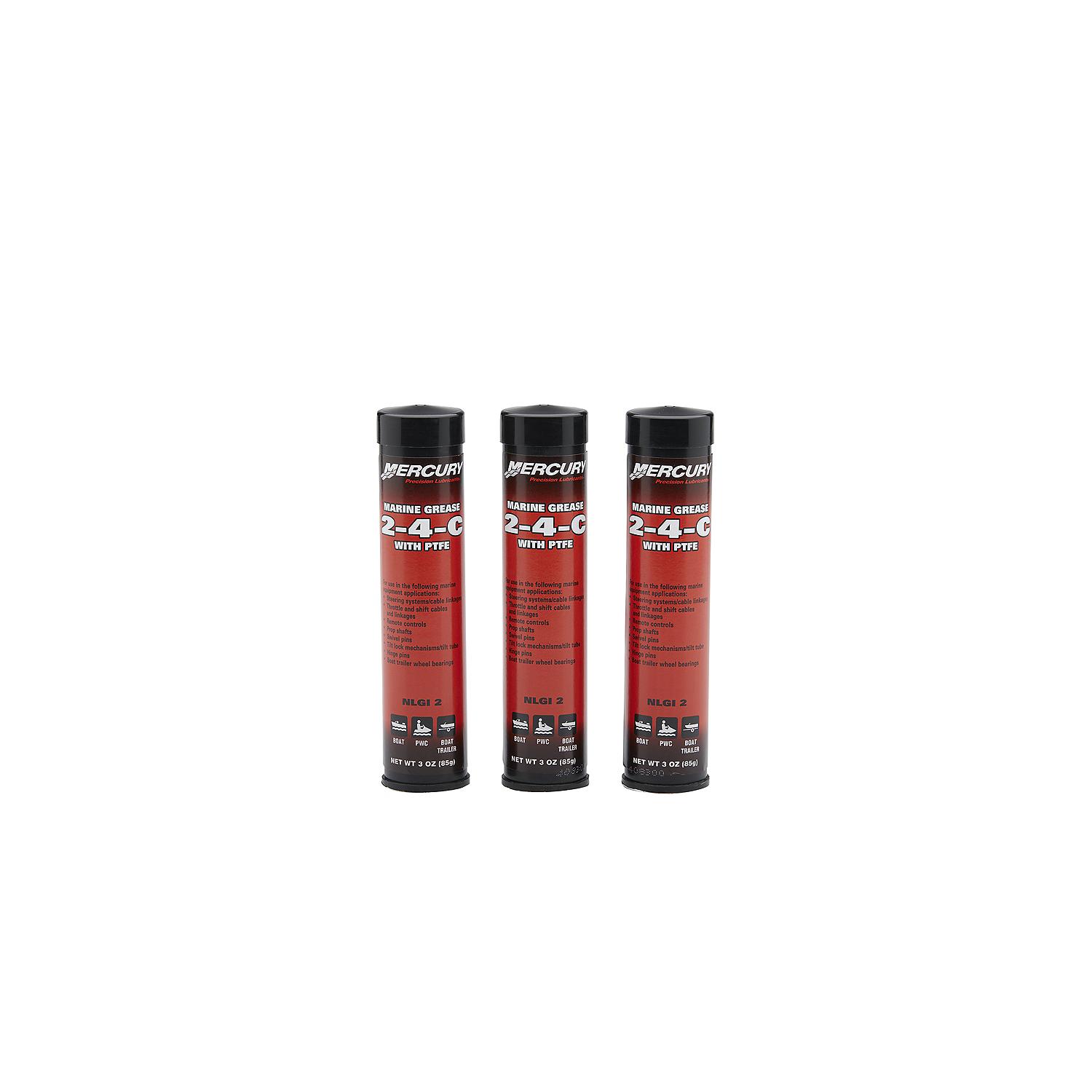 Mercury 802861A1 2-4-C Marine Grease with PTFE - Multi-Purpose Marine Lubricant - 3-Pack of 3 oz Cartridges - Image 3