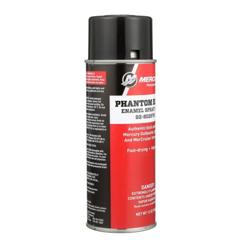 Mercury 8028781 Phantom Black Enamel Spray Paint for Mercury and MerCruiser – 12 oz Spray Can