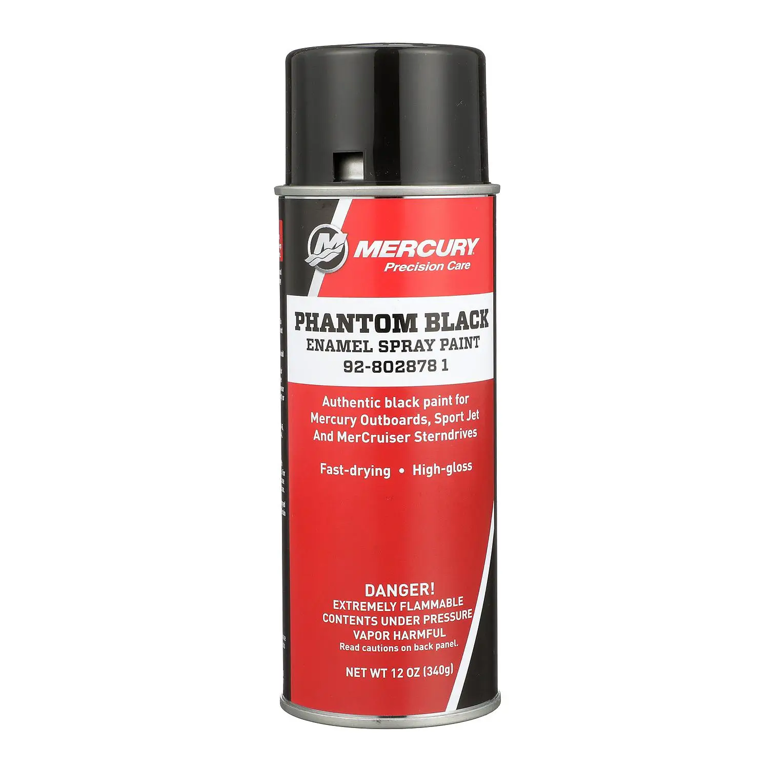 Mercury 8028781 Phantom Black Enamel Spray Paint for Mercury and MerCruiser - 12 oz Spray Can - Image 2
