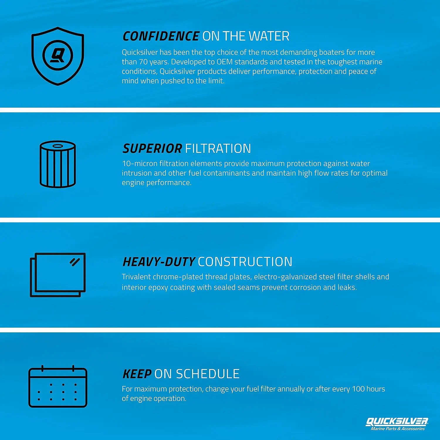 Quicksilver 53336Q Carburetor Fuel Filter Element for MerCruiser Sterndrive and Inboard Engines - Image 6