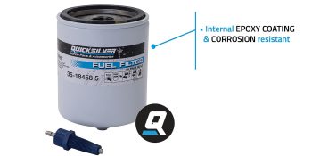 Quicksilver 18458Q4 Water Separating Fuel Filter Kit w/ Blue Water Warning Sensor For Mercury Outboards