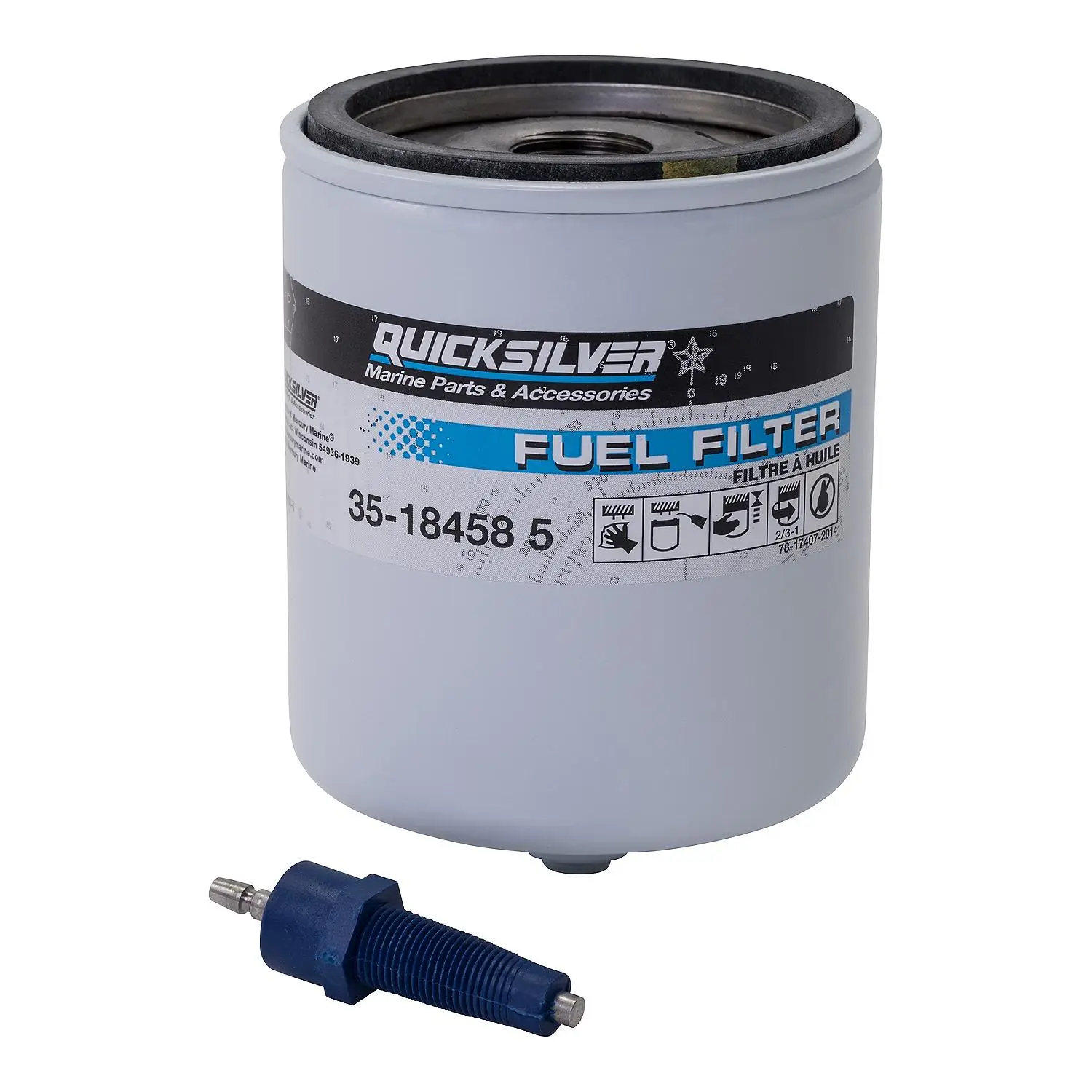 Quicksilver 18458Q4 Water Separating Fuel Filter Kit w/ Blue Water Warning Sensor For Mercury Outboards - Image 2