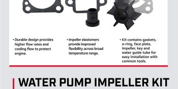 Mercury Water Pump Impeller Repair Kit 803748K01 for Mercury 8 and 9.9hp FourStroke Outboards Beginning with Model Year 2005