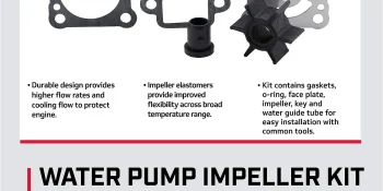 Mercury Water Pump Impeller Repair Kit 803748K01 for Mercury 8 and 9.9hp FourStroke Outboards Beginning with Model Year 2005
