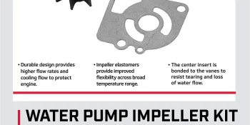 Mercury Water Pump Impeller Repair Kit 803748K02 for Mercury 8 and 9.9hp FourStroke with BigFoot/Command Thrust Gearcase