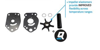 Quicksilver 42038Q3 Water Pump Impeller Repair Kit for Select Mercury 6-15hp Outboards