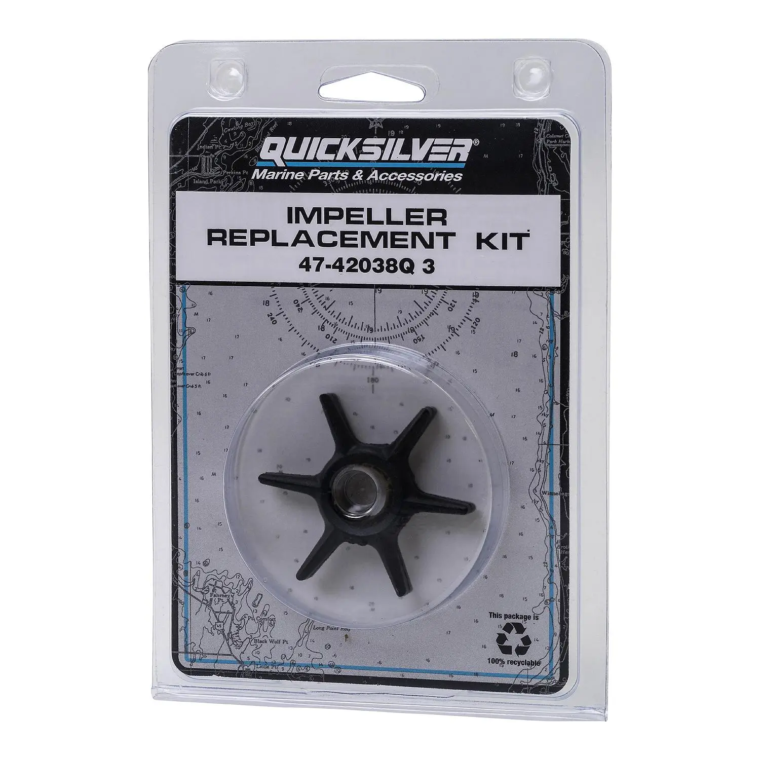 Quicksilver 42038Q3 Water Pump Impeller Repair Kit for Select Mercury 6-15hp Outboards - Image 3