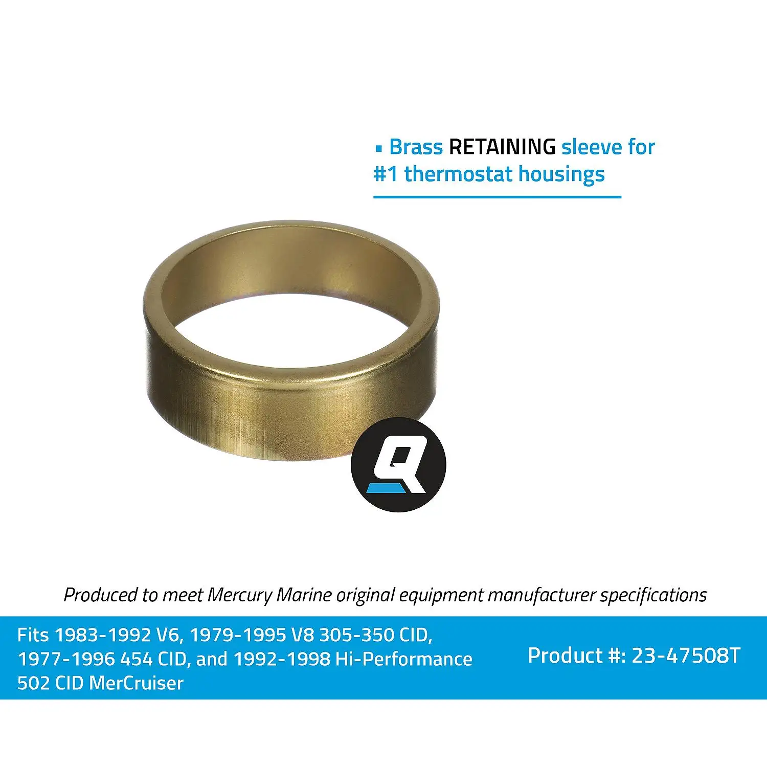 Quicksilver 47508T Brass Retaining #1 Thermostat Sleeve - Image 2