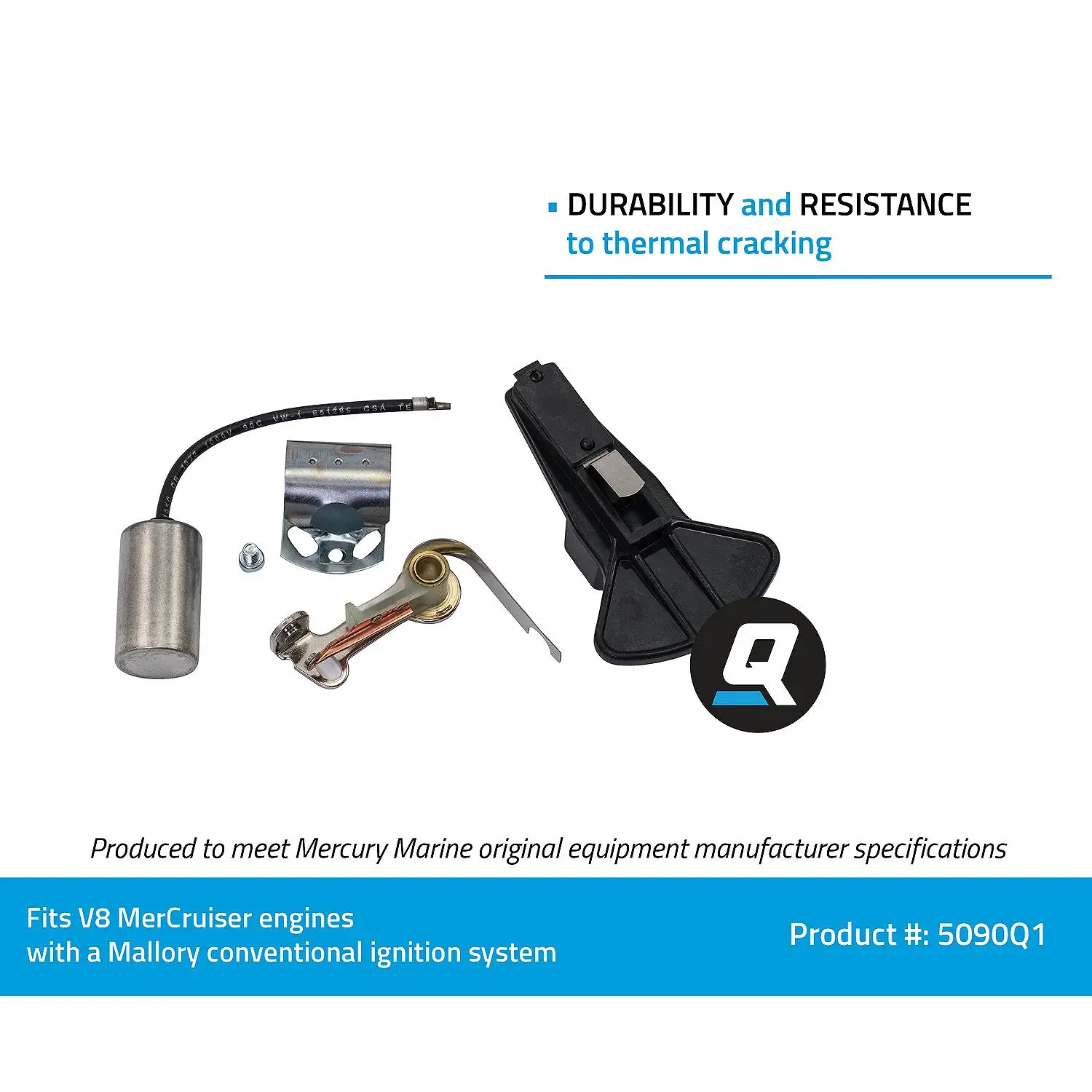 Quicksilver 5090Q1 Ignition Tune Up Kit for Marinized V8 MerCruiser Engines Made by General Motors or Ford w/ Mallory Conventional Ignition Systems, 1-Pack - Image 7