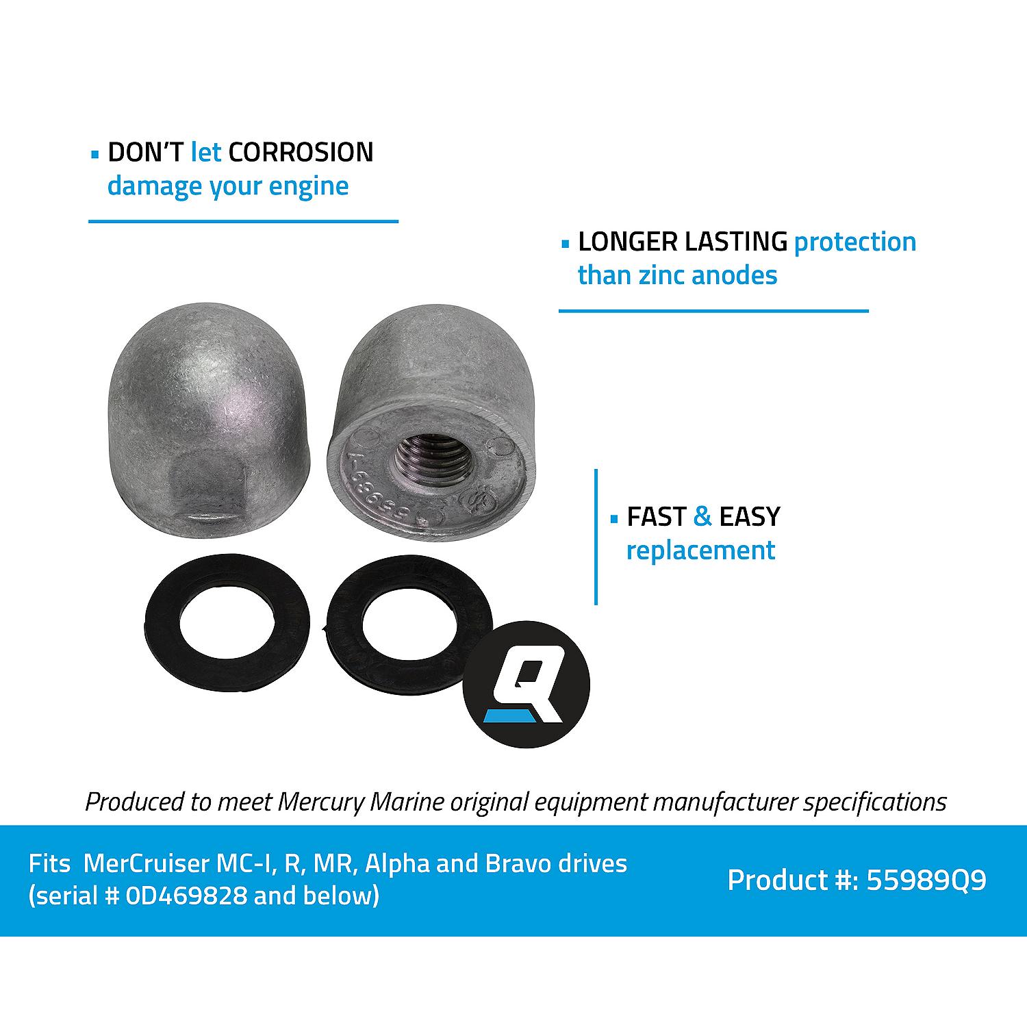 Quicksilver 55989Q9 Aluminum Anodes for MerCruiser Transom Plate Nuts - Image 3
