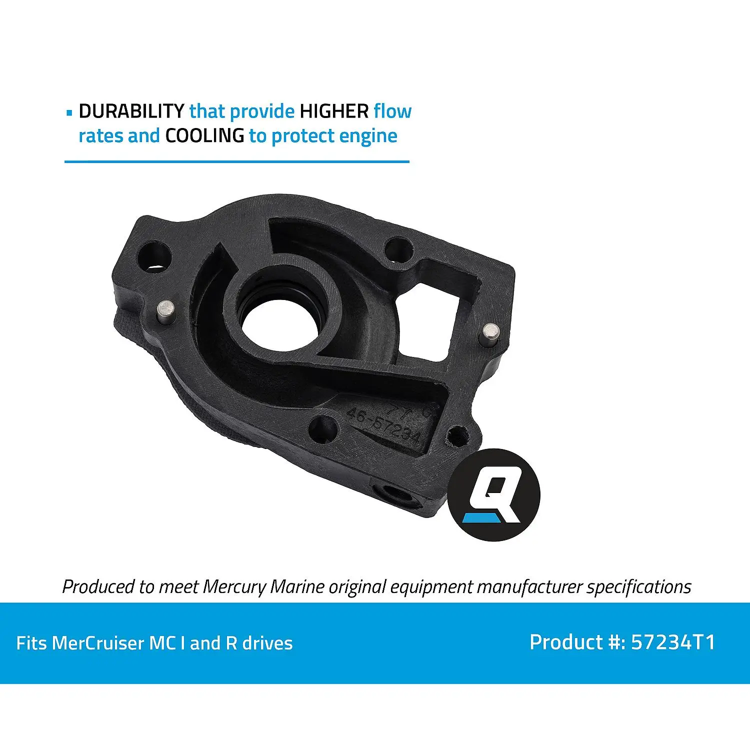 Quicksilver 57234T1 Water Pump Base Repair Kit for MerCruiser MC 1 and R Drives - Image 3