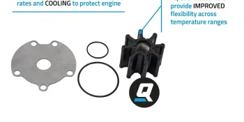 Quicksilver 59362T6 Sea Water Pump Impeller Replacement Kit for MerCruiser Engines w/ One-Piece Pump Body