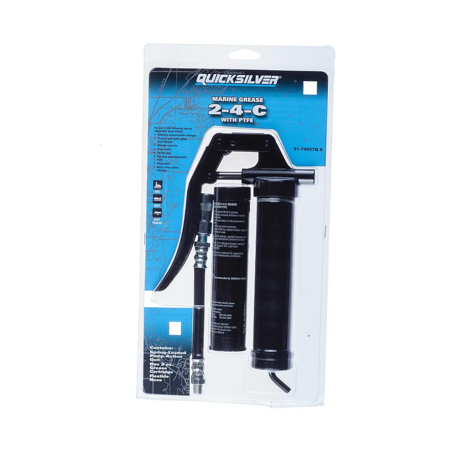 Quicksilver 74057Q5 2-4-C Marine Grease/Lubricant Gun w/ 3 Oz. Cartridge - Image 5