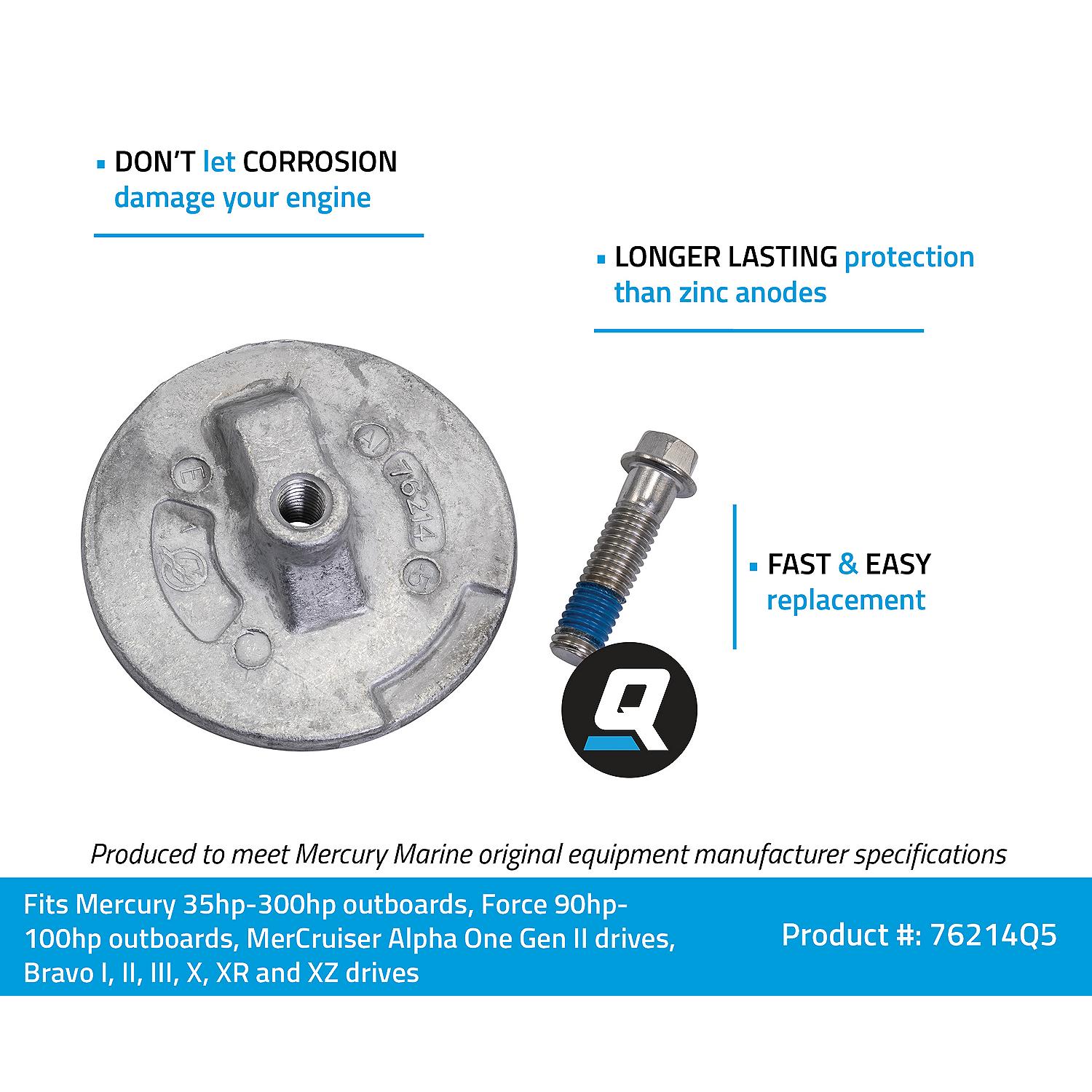 Quicksilver 76214Q5 Aluminum Anode Plate for Mercury Mariner Force and MerCruiser Anti-Ventilation Plate - Image 3