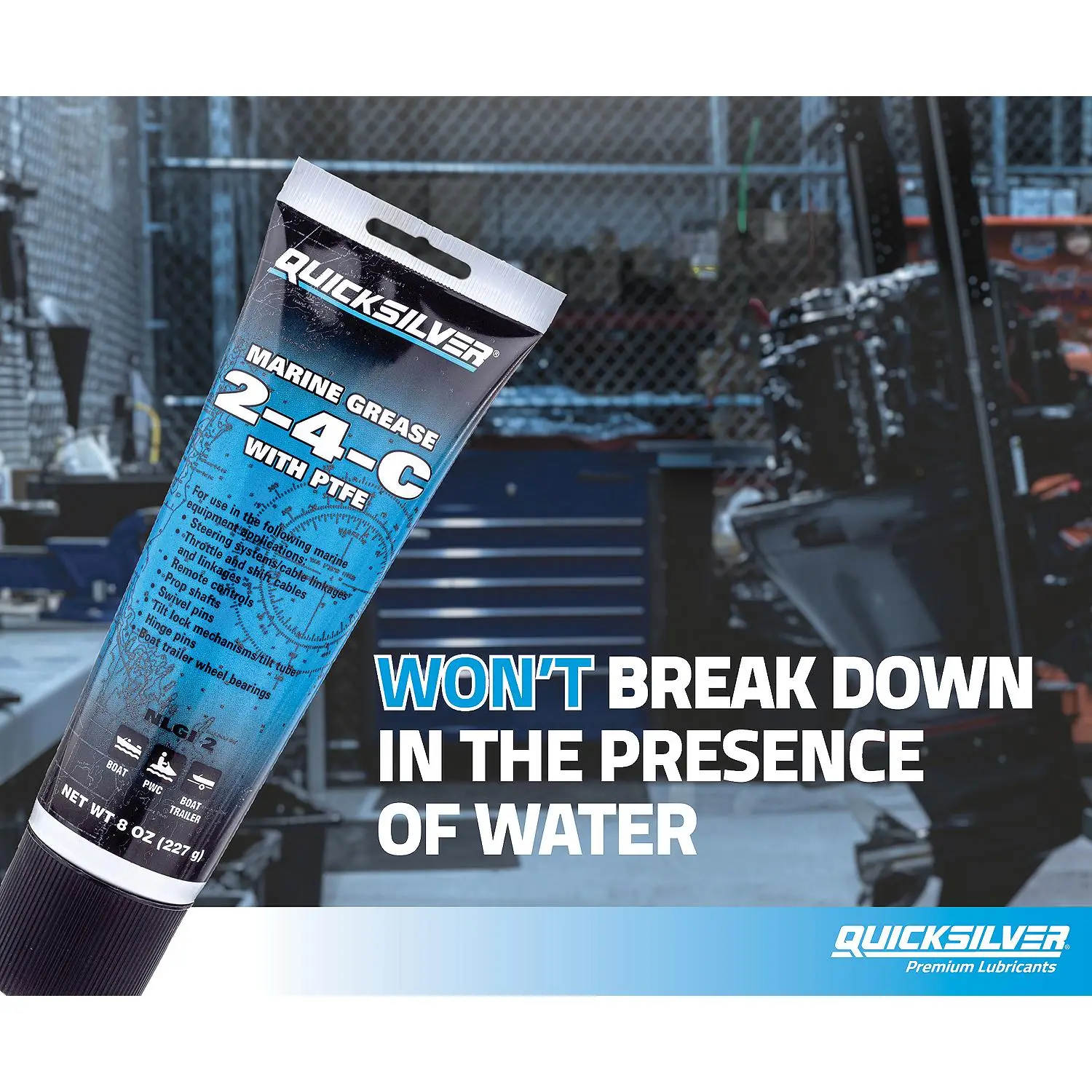 Quicksilver 802859Q1 2-4-C Marine Grease w/ Teflon, Multi-Purpose Marine Lubricant, 8 oz. Tube - Image 6