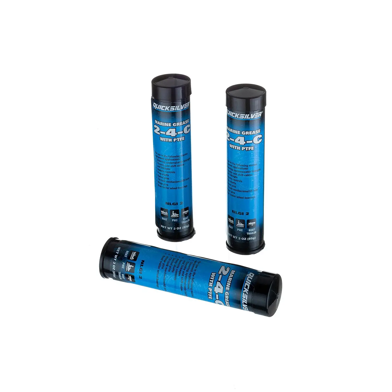 Quicksilver 802861Q1 2-4-C Marine Grease/Lubricant w/ PTFE, 3 Oz. Cartridge