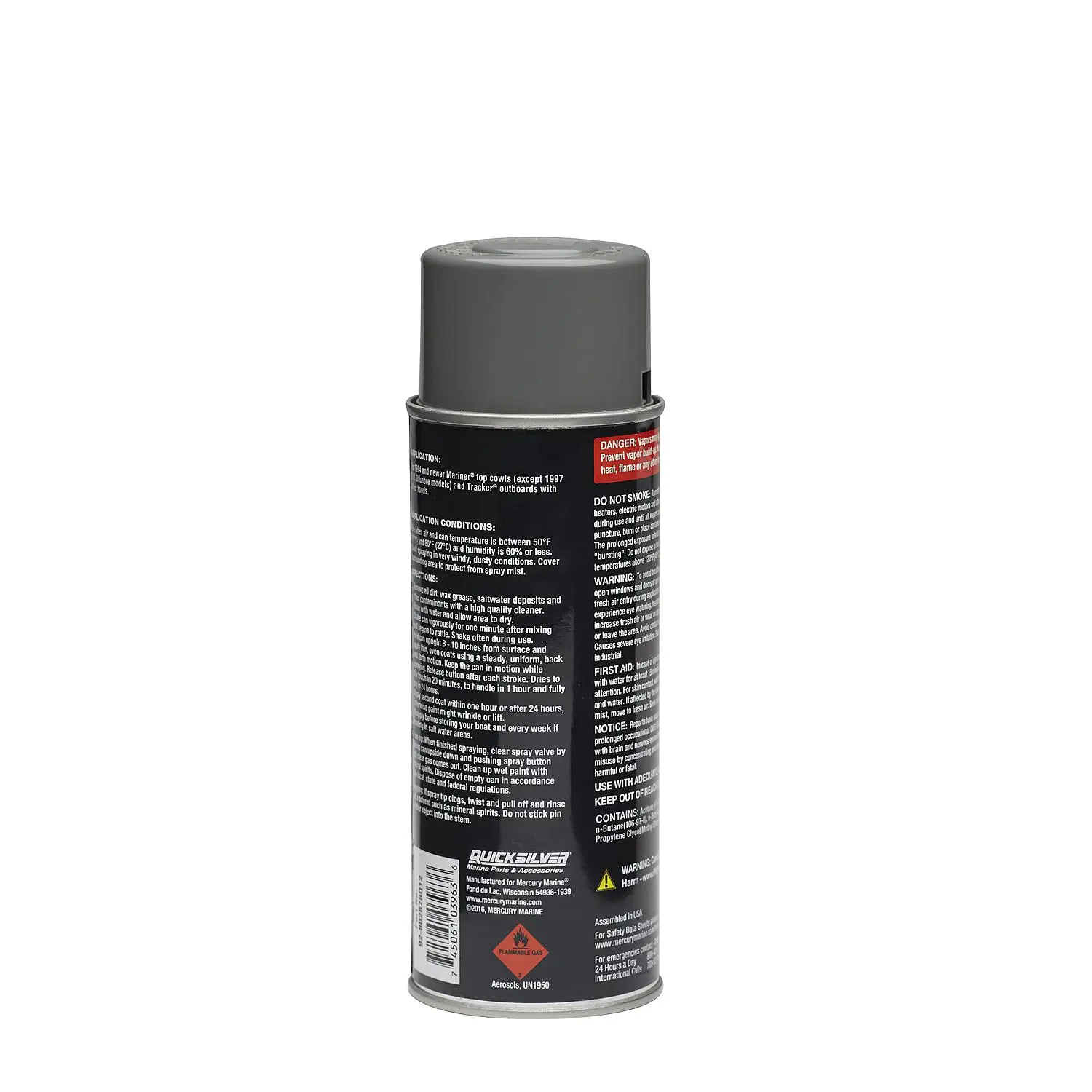 Quicksilver 802878A12 Mariner Silver Enamel Paint, 12 Oz. Spray Can - Image 3