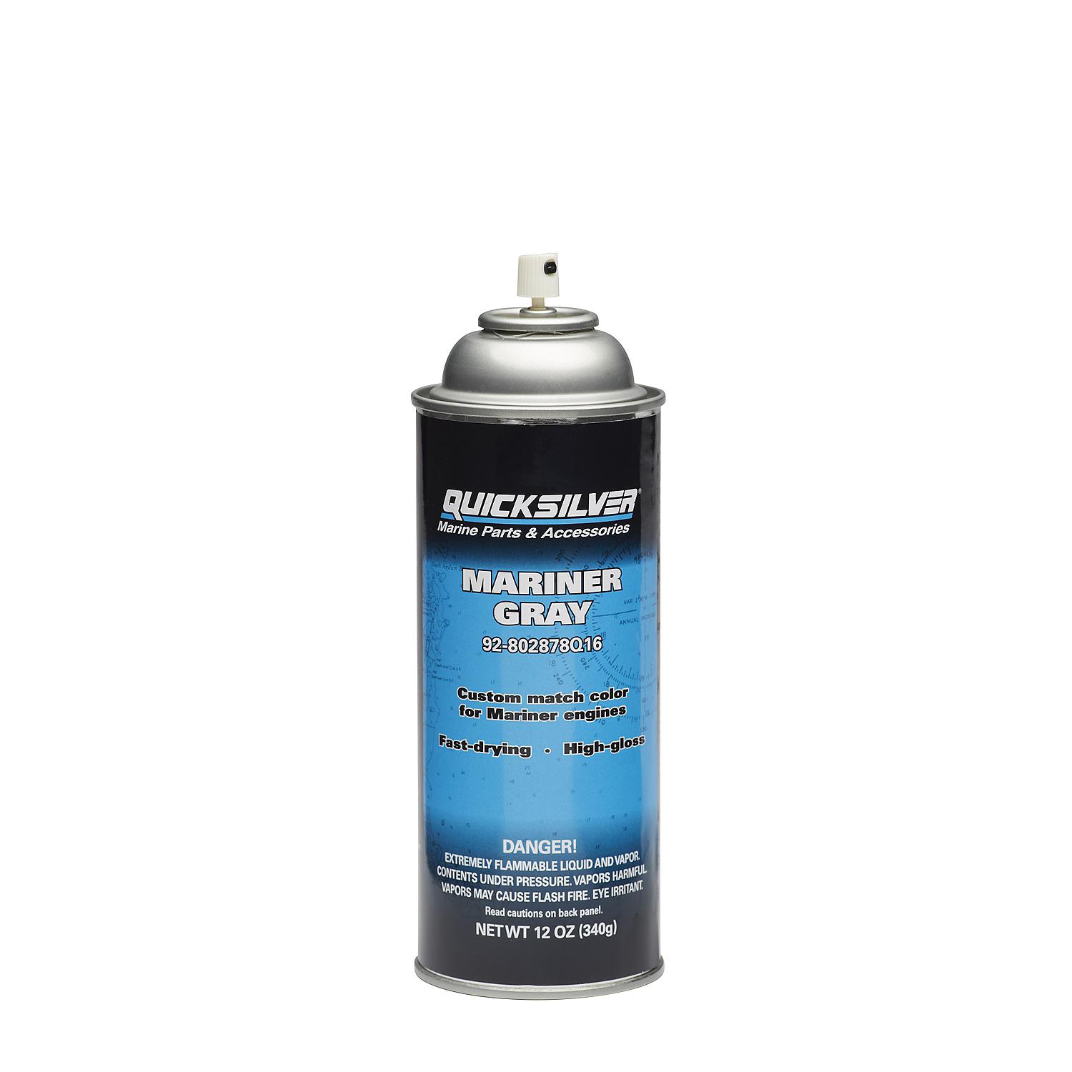 Quicksilver 802878A16 Mariner Gray Enamel Paint, 12 Oz. Spray Can