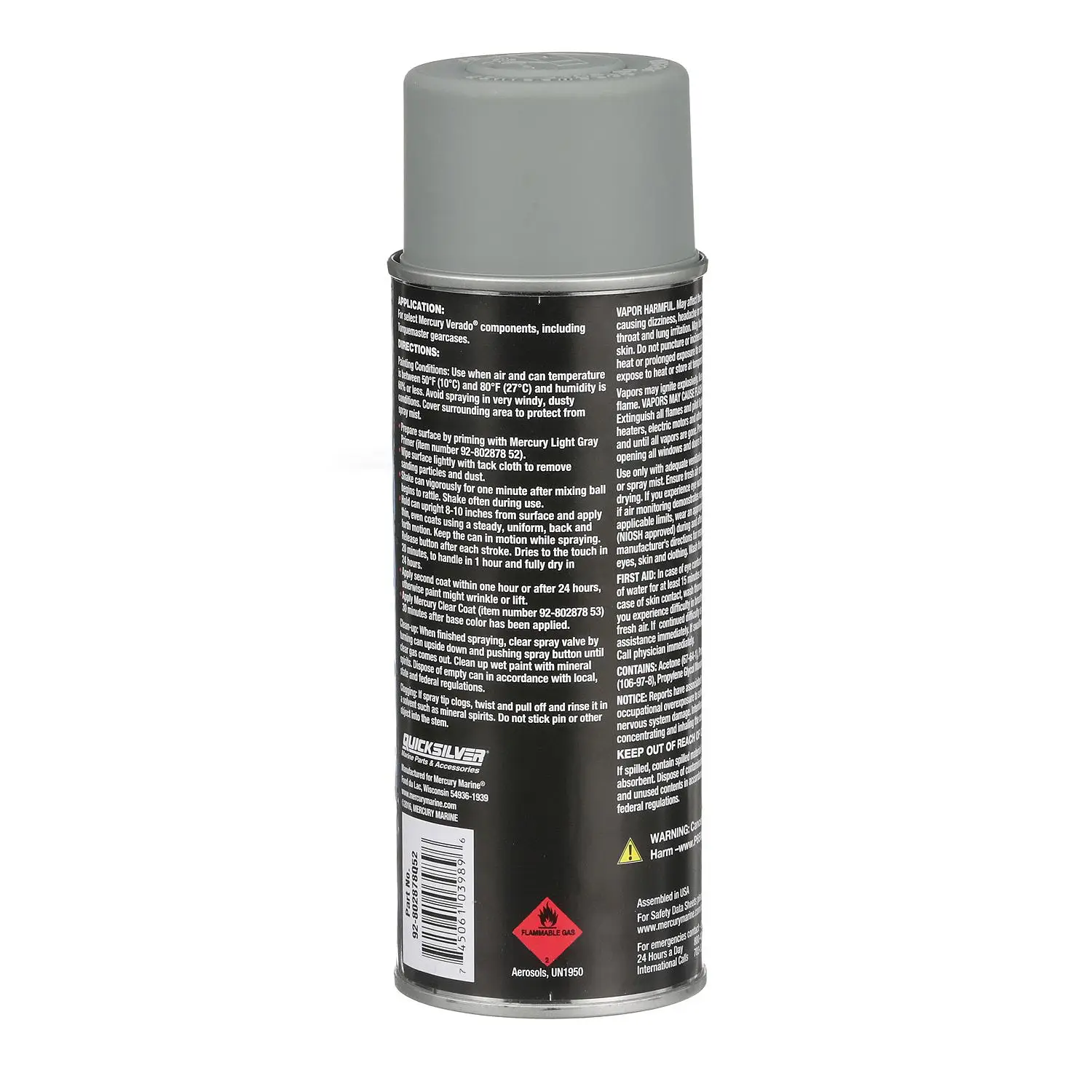 Quicksilver 802878Q52 Primer Paint, Light Gray Enamel Spray Paint