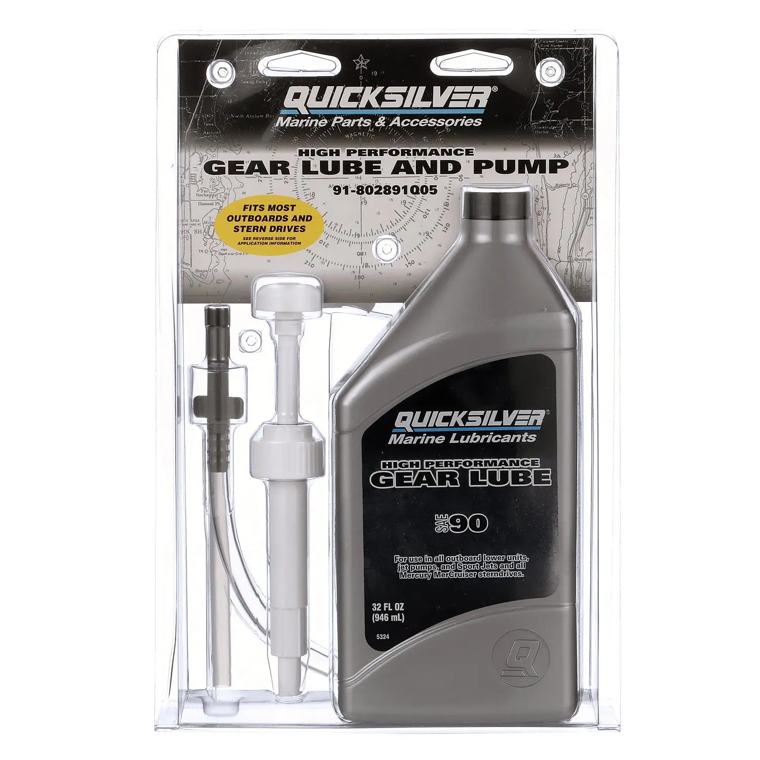 Quicksilver 802891Q05 SAE 90 High Performance Gear Lube and Pump Kit, 32 Fl. Oz. - Image 2