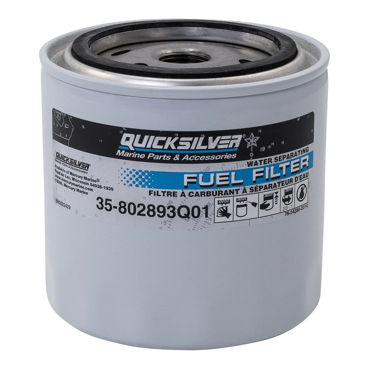 Quicksilver 802893Q01 Water Separating Fuel Filter for Mercury and Mariner Outboards and MerCruiser Sterndrive and Inboard Engines - Image 2