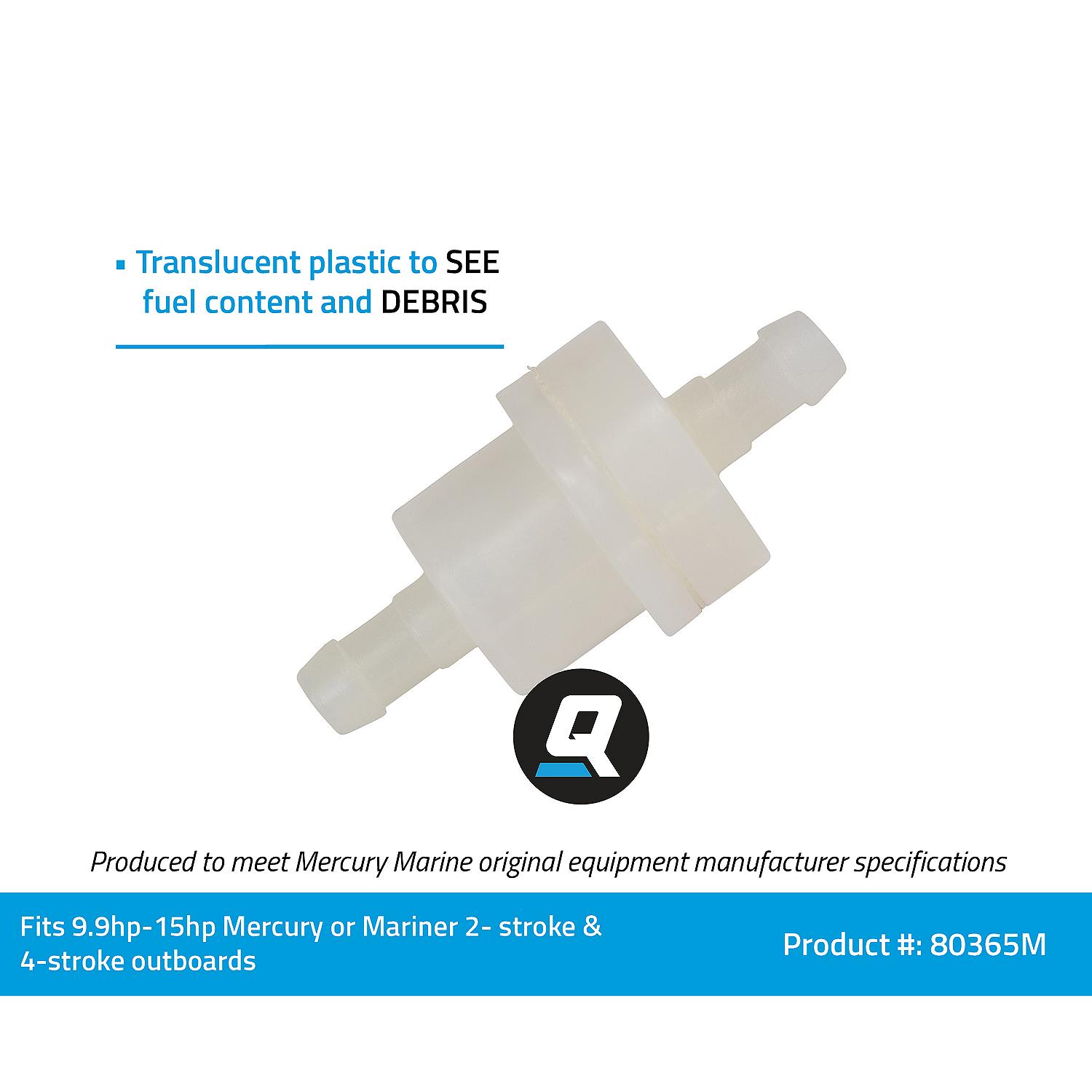 Quicksilver 80365M Inline Fuel Filter for Mercury and Mariner 4-Stroke Outboards, 9.9-15hp - Image 2