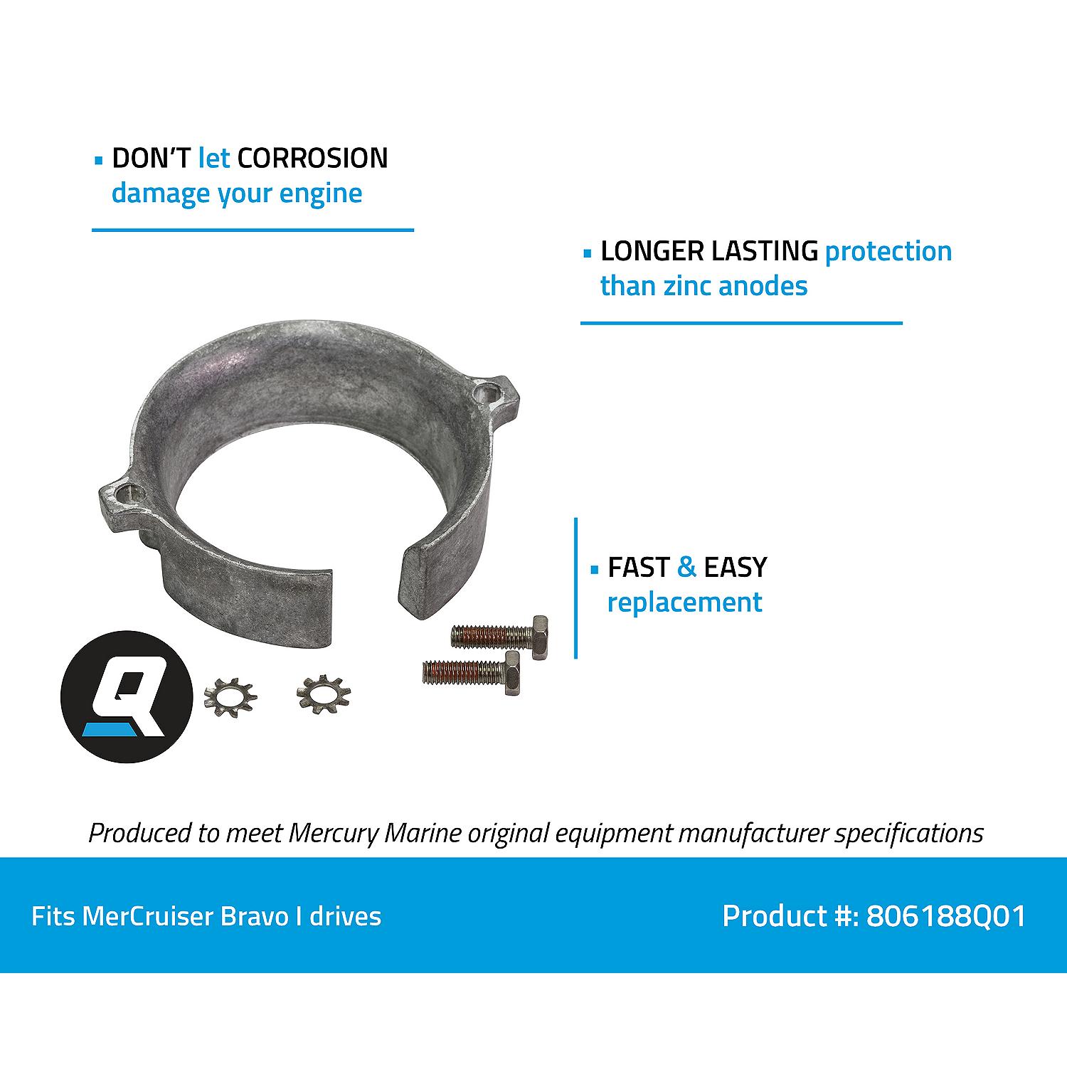 Quicksilver 806188Q01 Aluminum Anode for MerCruiser Bravo I Bearing Carrier - Image 3