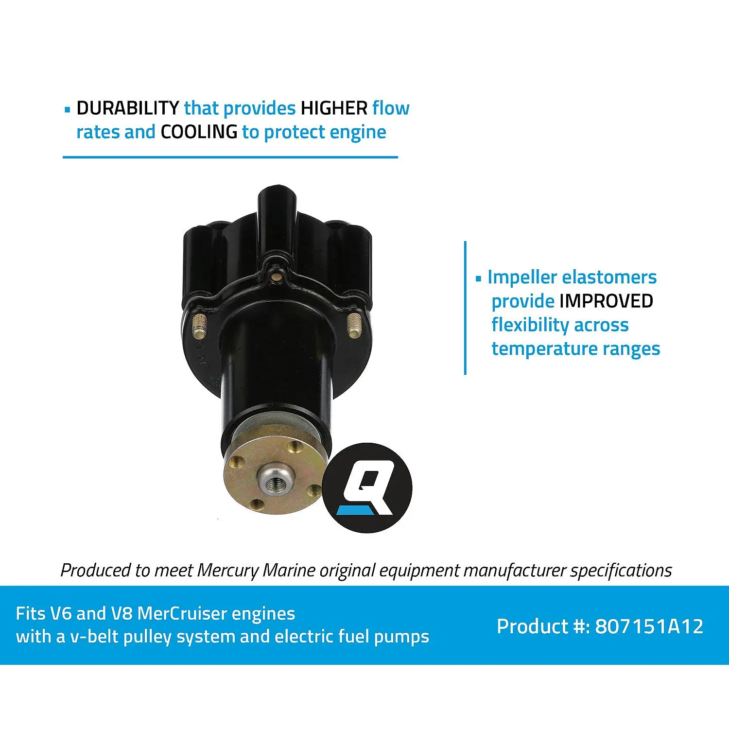 Quicksilver 807151A12 Plastic Sea Water Pump Housing for Specific V6 and V8 MerCruiser Sterndrive Engines - Image 4