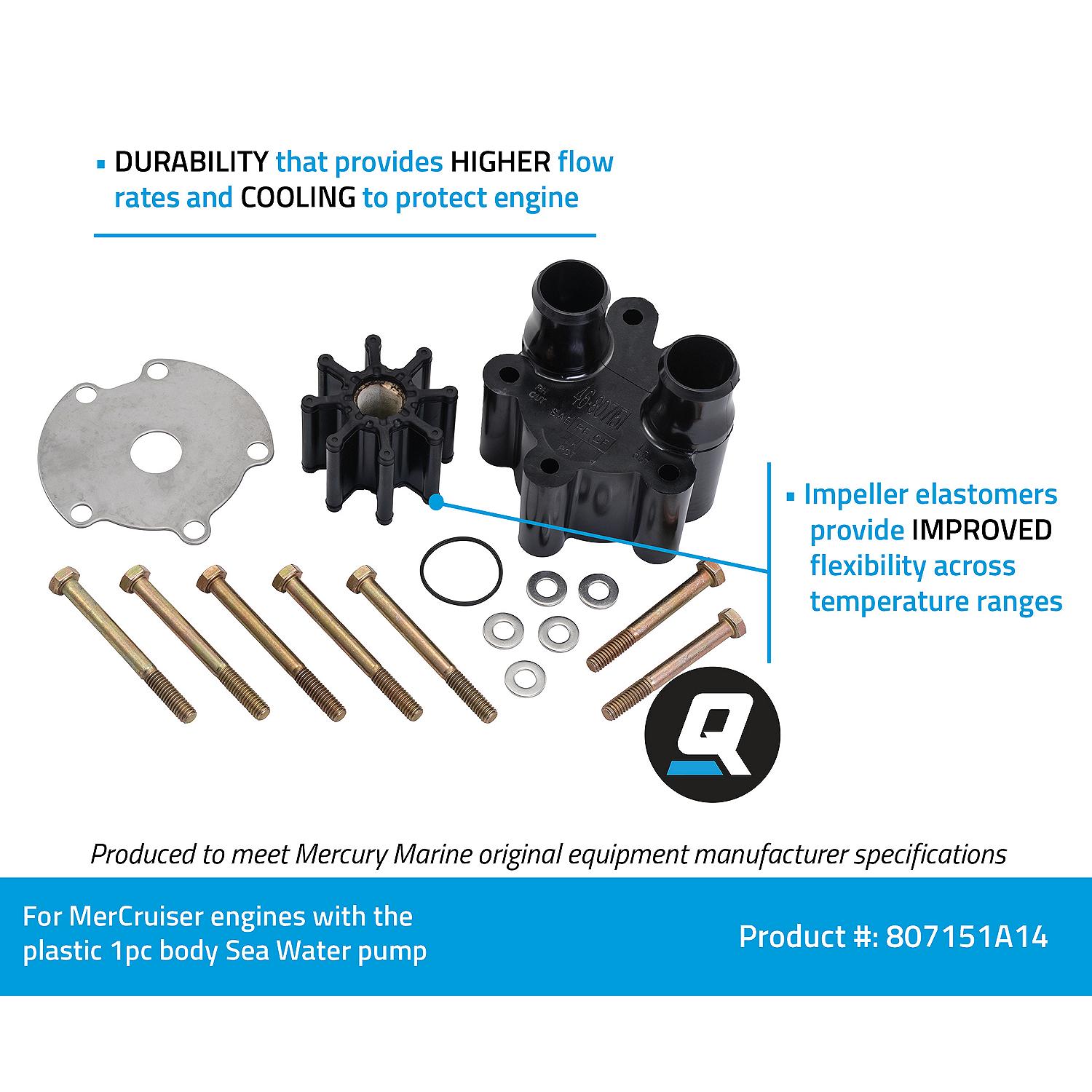 Quicksilver 807151A14 Sea Water Pump Body Kit for MerCruiser Engines w/ 1-Piece Engine Mounted Sea Water Pumps - Image 5